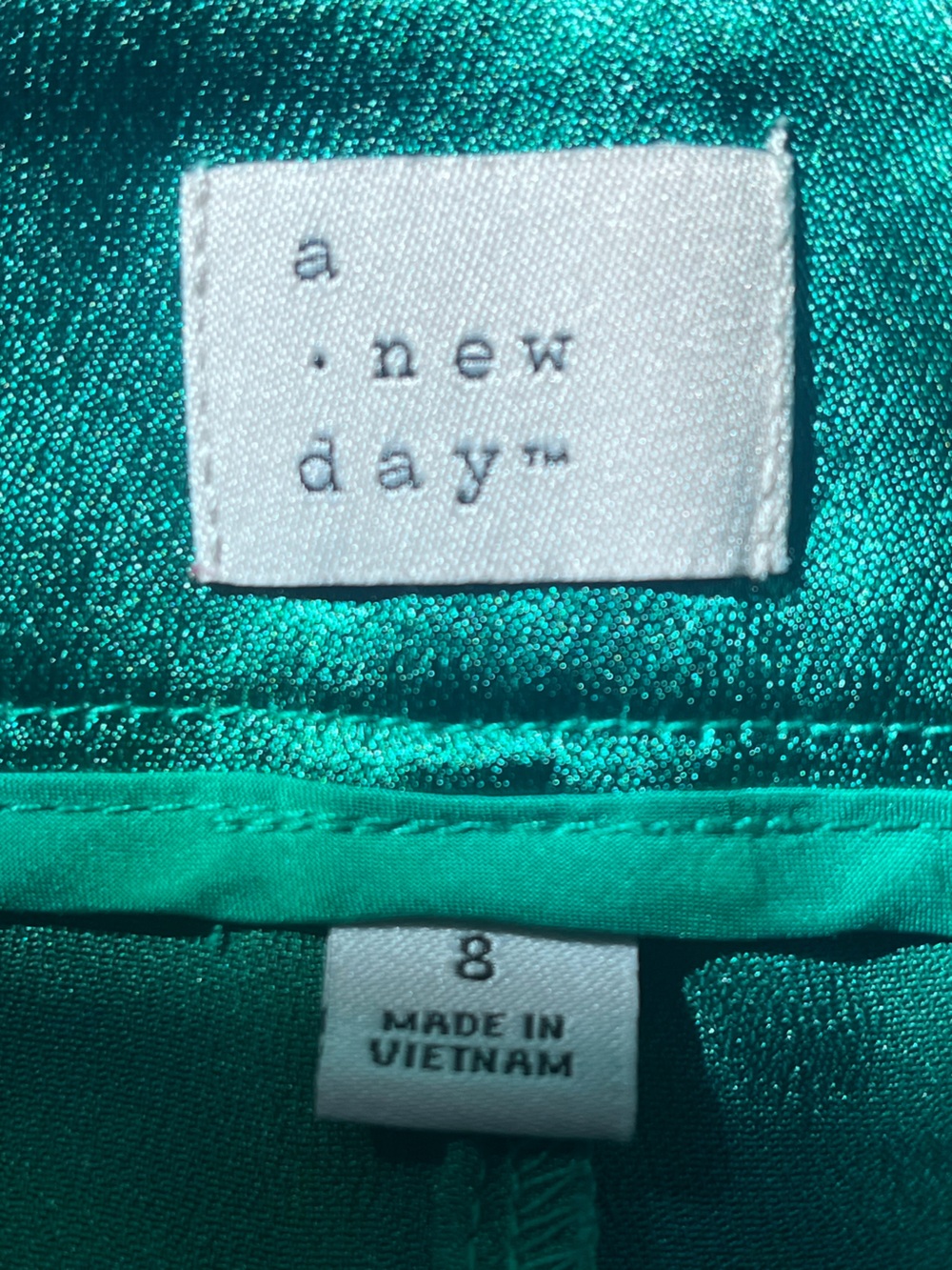 Emerald Green Satin Wide Leg Cargo Pants Size 8 Hi Rise Utility Summer Skater - Picture 5 of 11